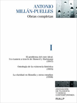 cover image of Millán-Puelles. I. Obras completas